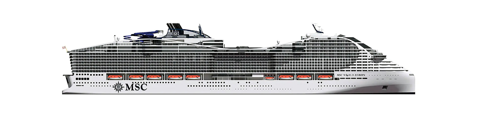 MSC World Europa Bild des Kreuzfahrtschiffes MSC World Europa